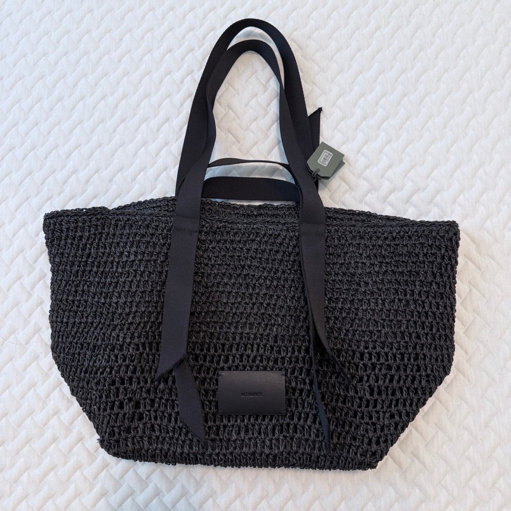 All Saints Black Jacqueline Tote Bag with Double Handles